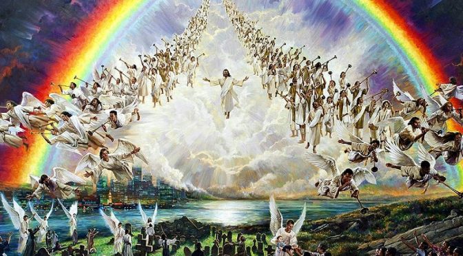 Én dicsőségben fölemelem majd az élőket és a holtakat, és ők nagy pompával fognak uralkodni az Új Égen és az Új Földön